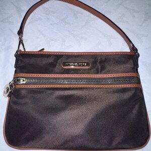 Michael Kors Brown and Tan Leather Pochette Style Bag